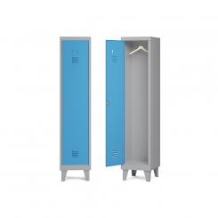 Rocada taquilla 400 1 modulo 1 puerta cuerpo gris 7035 + puerta azul RAL5009