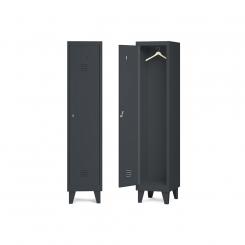 Rocada taquilla 400 1 modulo 1 puerta cuerpo negro RAL9005 + puerta negro RAL9005