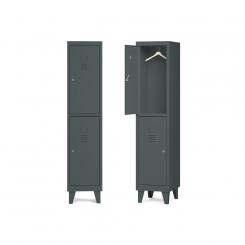 Rocada taquilla 400 1 modulo 2 puertas cuerpo gris oscuro RAL7016 + puertas gris oscuro RAL7016