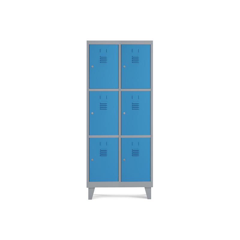 rocada-taquilla-400-2-modulos-3-puertas-cuerpo-gris-ral9006-puertas-azul-ral5009