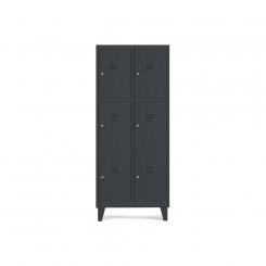 Rocada taquilla 400 2 módulos 3 puertas cuerpo negro RAL9005 + puertas negro RAL9005