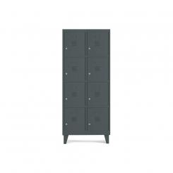 Rocada taquilla 400 2 módulos 4 puertas cuerpo gris oscuro RAL7016 + puertas gris oscuro RAL7016
