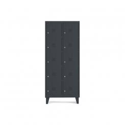 Rocada taquilla 400 2 módulos 5 puertas cuerpo negro RAL9005 + puertas negro RAL9005