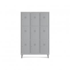 Rocada taquilla 400 3 módulos 3 puertas cuerpo gris 7035 + puertas gris 7035