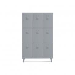 Rocada taquilla 400 3 módulos 3 puertas cuerpo gris RAL9006 + puertas gris RAL9006