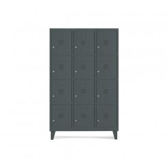 Rocada taquilla 400 3 módulos 4 puertas cuerpo gris oscuro RAL7016 + puertas gris oscuro RAL7016