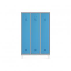 ROCADA Taquilla 400 3 Modulos Con Divisorio Central Cuerpo Ral 7035 Y Puertas Ral 5009