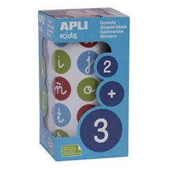 Rollo APLI Gomets Abc Minusc. Colores Rem 20,0mm