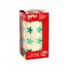 Rollo APLI Gomets Estrella 19,5mm Ve. Met
