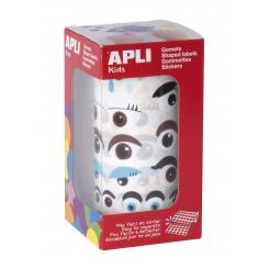 Rollo APLI Gomets Ojos Multicol.Perm.Va Rollo APLI Tamaños