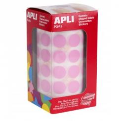Rollo APLI Gomets Redondos  15,0 Rosa