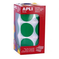 Rollo APLI Gomets Redondos 33,0 Verde