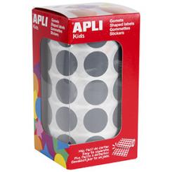 Rollo APLI Gomets Redondos Gris 20,0mm