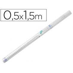 Rollo plastico adhesivo LIDERPAPEL 0,50x1,50 mt 80 micras forralibros removible