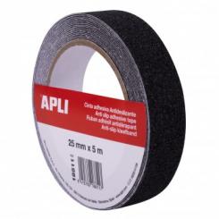 Rollos APLI Cinta Antideslizante Negra 25mmx5M