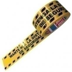 Rollos Seguridad 33X50 Mm. Bicolor Negro/Amarillo  Mantenga La Distancia De Seguridad