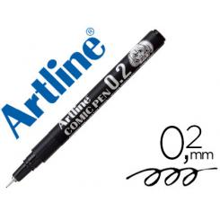 Rotulador ARTLINE Calibrado Micrometrico Negro Comic Pen EK-282 Punta Poliacetal 0,2 mm Resistente Al Agua