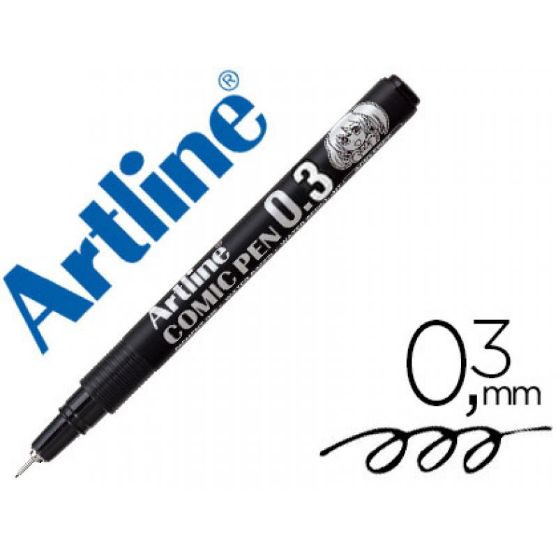 rotulador-artline-calibrado-micrometrico-negro-comic-pen-ek-283-punta-poliacetal-03-mm-resistente-al-agua