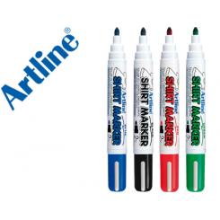 Rotulador ARTLINE camiseta ekt-2 negro rojo azul y verde punta redonda 2 mm para uso en camiseta caja de 4 unidades