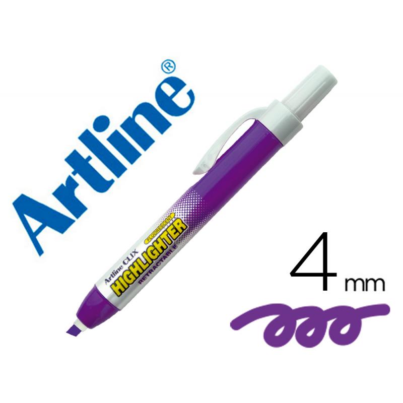 rotulador-artline-clix-fluorescente-ek-63-violeta-punta-biselada-4-mm