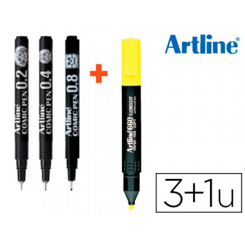rotulador-artline-comic-pen-calibrado-micrometrico-negro-bolsa-de-3-uds-02-04-08-fluorescente-660