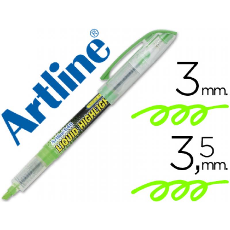 rotulador-artline-fluorescente-ek-640-verde-punta-biselada