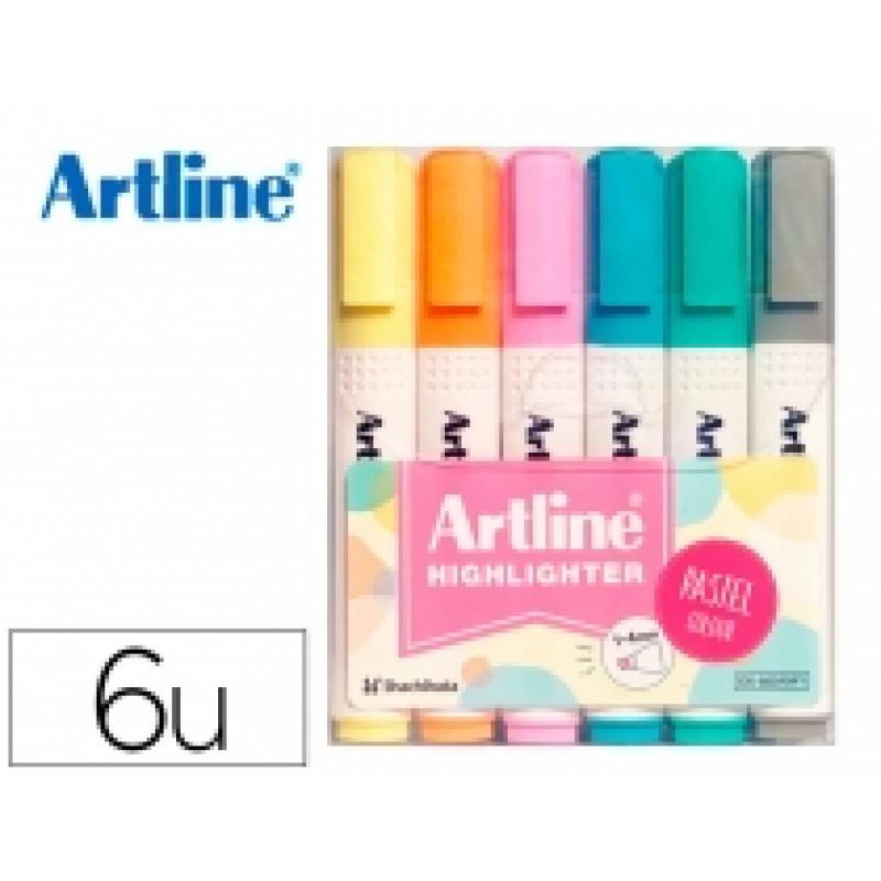 rotulador-artline-fluorescente-ek-660-colores-pastel-bolsa-de-6-unidades-colores-surtidos