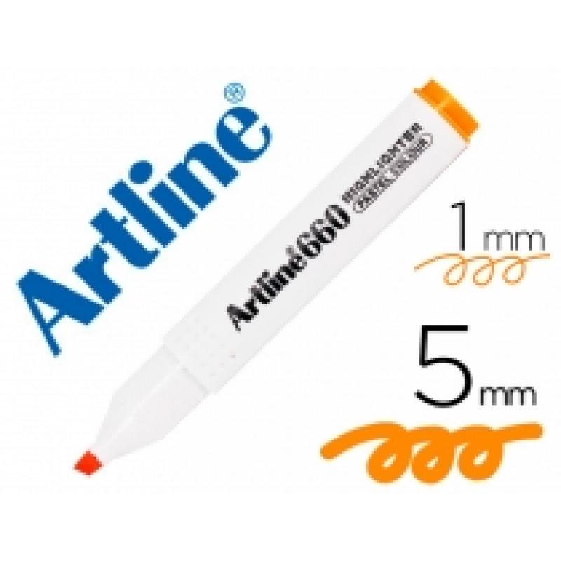 rotulador-artline-fluorescente-ek-660-naranja-pastel-punta-biselada