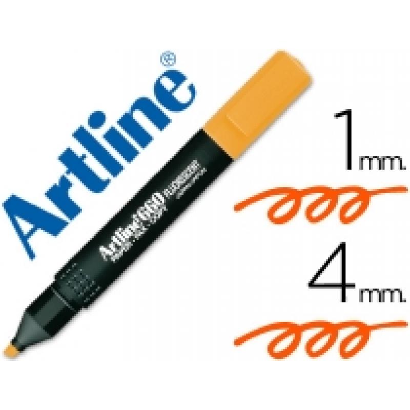 rotulador-artline-fluorescente-ek-660-naranja-punta-biselada