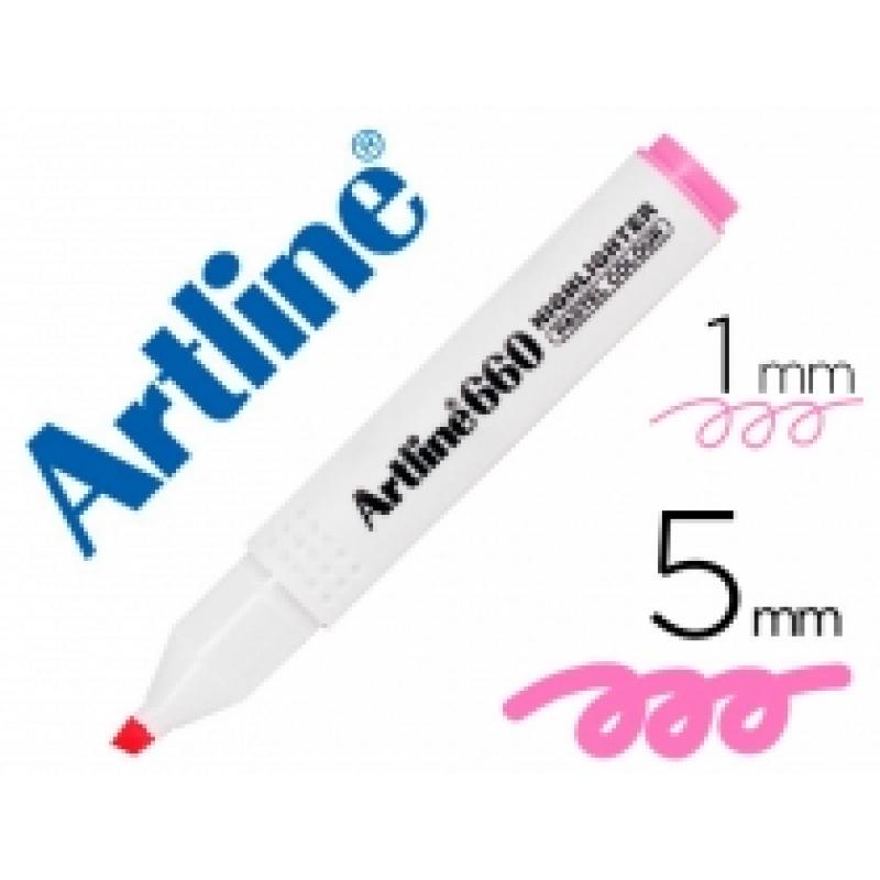 rotulador-artline-fluorescente-ek-660-rosa-pastel-punta-biselada