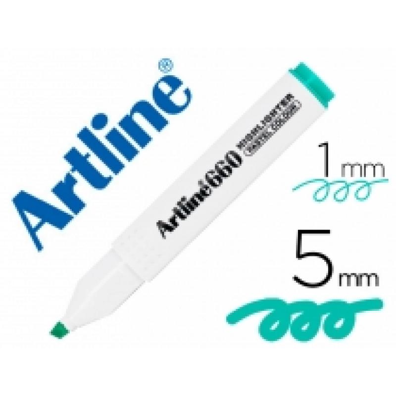 rotulador-artline-fluorescente-ek-660-verde-pastel-punta-biselada