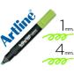 rotulador-artline-fluorescente-ek-660-verde-punta-biselada