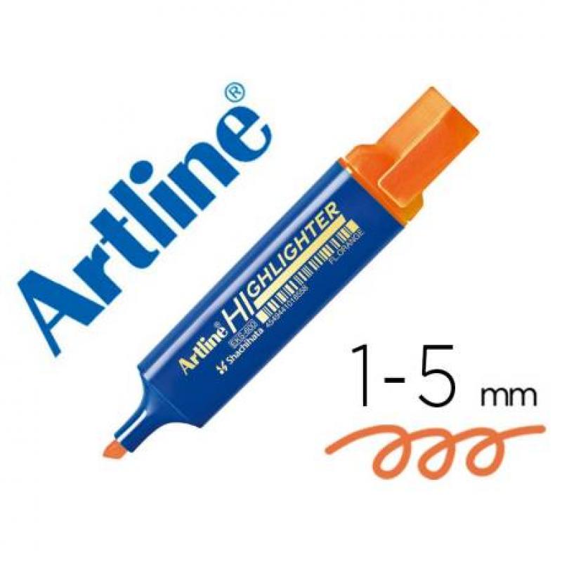 Rotulador ARTLINE fluorescente eks-600 naranja punta biselada