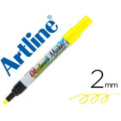 Rotulador ARTLINE glass marker especial cristal borrable en seco o humedo color amarillo fluor