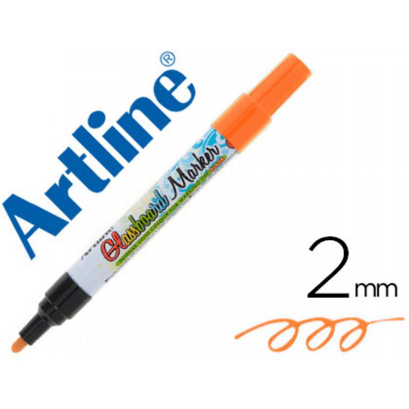 rotulador-artline-glass-marker-especial-cristal-borrable-en-seco-o-humedo-color-naranja-fluor