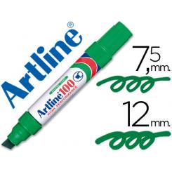 Rotulador ARTLINE Marcador Permanente 100 Verde -Punta Biselada