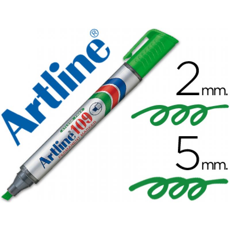 rotulador-artline-marcador-permanente-109-verde-punta-biselada