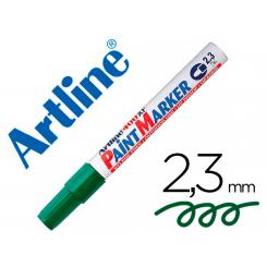 Rotulador ARTLINE marcador permanente EK-400 xf verde -punta redonda 2.3 mm -metal caucho y plastico