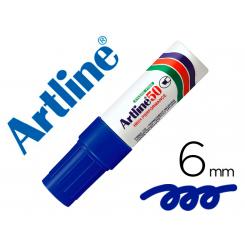 Rotulador ARTLINE marcador permanente EK-50 azul -punta biselada 6 mm -papel metal y cristal