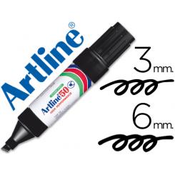 Rotulador ARTLINE marcador permanente EK-50 negro punta biselada 6 mm papel metal y cristal
