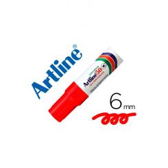 Rotulador ARTLINE marcador permanente EK-50 rojo -punta biselada 6 mm -papel metal y cristal