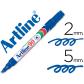 rotulador-artline-marcador-permanente-ek-90-azul-punta-biselada-5-mm-papel-metal-y-cristal