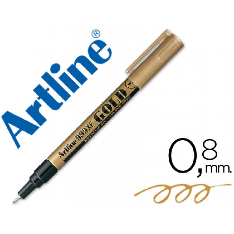 rotulador-artline-marcador-permanente-tinta-metalica-ek-999-oro-punta-redonda-08-mm