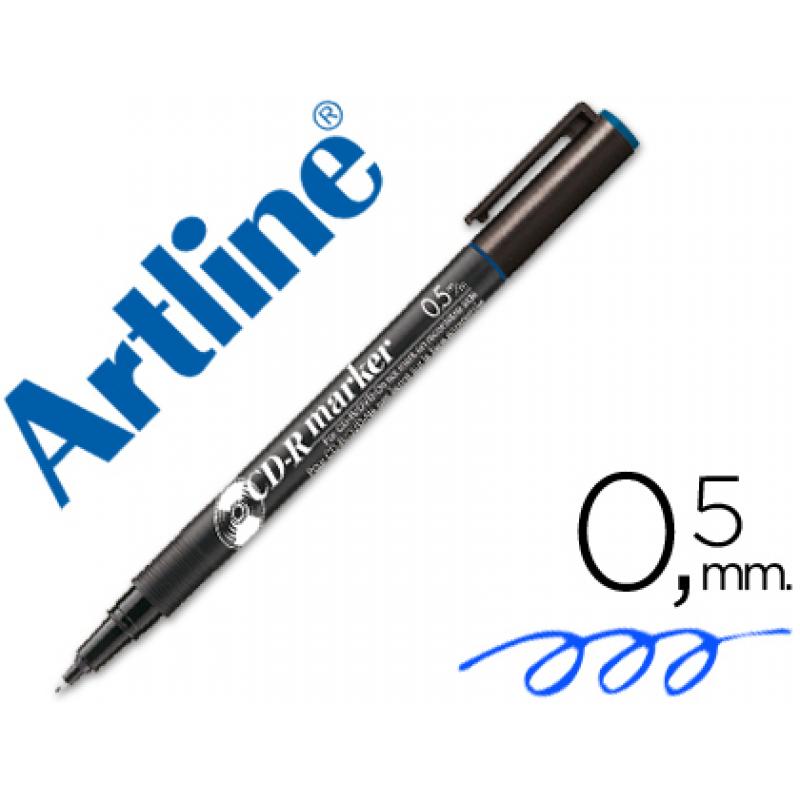 rotulador-artline-para-cd-punta-de-fibra-permanente-ek-883-azul-punta-redonda-05-mm