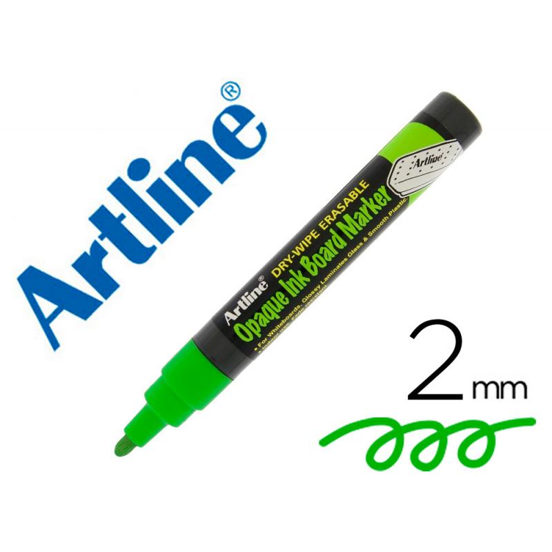 rotulador-artline-pizarra-epd-4-color-verde-fluorescente-opaque-ink-board-punta-redonda-2-mm