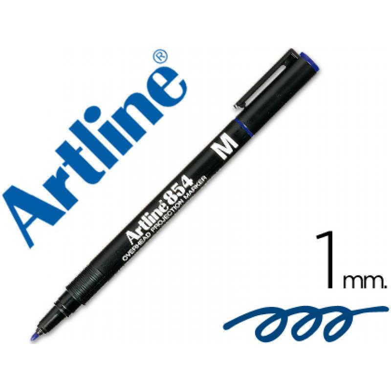 rotulador-artline-retroproyeccion-punta-fibra-permanente-ek-854-azul-punta-redonda-1-mm