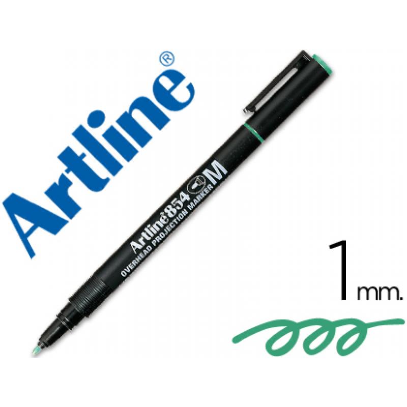 rotulador-artline-retroproyeccion-punta-fibra-permanente-ek-854-verde-punta-redonda-1-mm