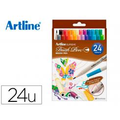 Rotulador ARTLINE supreme brush EPFS pintura base de agua punta tipo pincel trazo fino marron oscuro