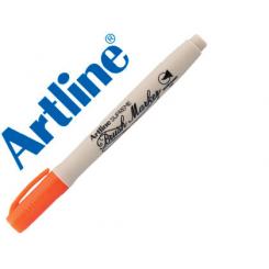 Rotulador ARTLINE supreme brush pintura base de agua punta tipo pincel trazo variable naranja
