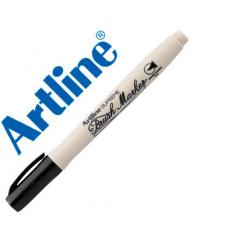 Rotulador ARTLINE supreme brush pintura base de agua punta tipo pincel trazo variable negro